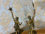 Speltera figūru pāris, sieviete un vīrietis ar ērgli, "LA NUIT", "LE JOUIR" (384) - Image 8