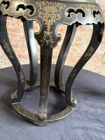 Melns japāņu stila galdiņš melnā krāsā ar stikla virsmu , vidēji maza izmēra (Japanese Style Black Side Table) (7067) - Image 10
