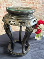 Melns japāņu stila galdiņš melnā krāsā ar stikla virsmu , vidēji maza izmēra (Japanese Style Black Side Table) (7067) - Image 3