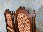 Pair of Louis XVI chairs with bow carving, walnut (389) - Image 11