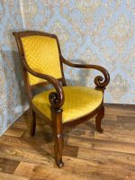 French Restoration Louis Philippe Chairs with Armrests, 3 pcs, circa 1835, Walnut (395) - Image 4