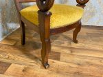 French Restoration Louis Philippe Chairs with Armrests, 3 pcs, circa 1835, Walnut (395) - Image 7