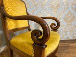 French Restoration Louis Philippe Chairs with Armrests, 3 pcs, circa 1835, Walnut (395) - Image 5