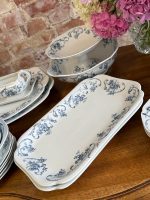 Antīka fajansa pusdienu servīze ar zilu ziedu dekoru — "Ortus" (Antique blue and white faience dinner service with floral decor) (5900) - Image 6