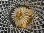 Antique cut crystal fruit bowl on gilded bronze fish base (6733) - Image 12