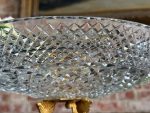 Antique cut crystal fruit bowl on gilded bronze fish base (6733) - Image 14