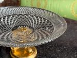 Antique cut crystal fruit bowl on gilded bronze fish base (6733) - Image 10