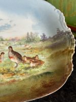 Antīks franču Limoges porcelāna ovālas formas servējamais trauks ar irbju gleznojumu (6757) - Image 4