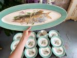 antique french fish service porcelain plates set