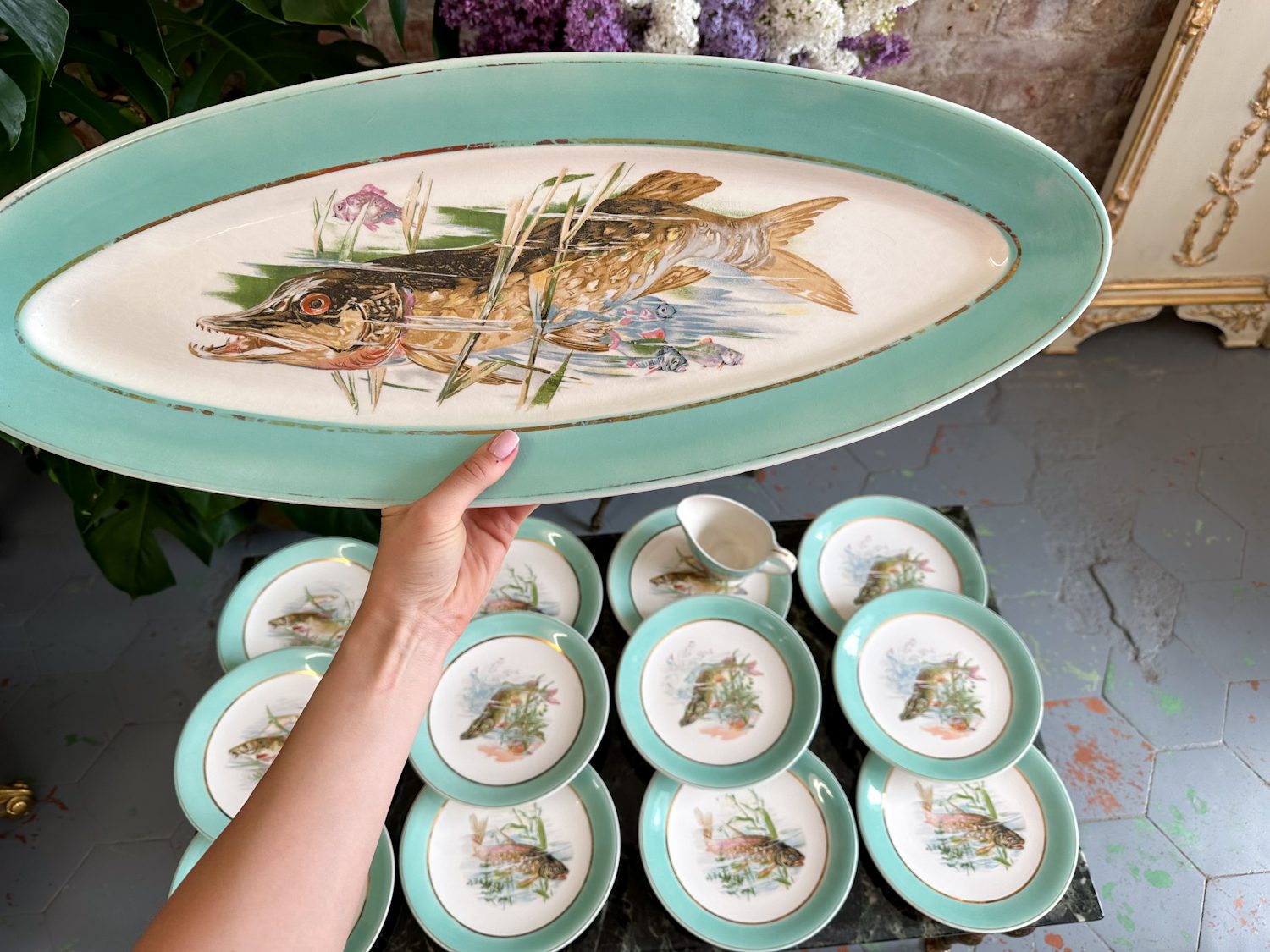 IMG_9770 antique french fish service porcelain plates set