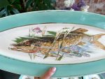 Grezna antīka porcelāna zivju servīze ar tirkīza apmali — historisma stilā - antique french fish service porcelain plates set (4074) - Image 10