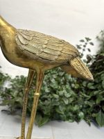 Trana med upphöjd hals — Mässing eller bronsfigur, asiatisk djurkonst, Japan eller Kina, ca 1950–1980. Trana, medelstor, medeltung (4418) - Bild 12