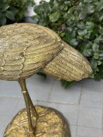 Trana med upphöjd hals — Mässing eller bronsfigur, asiatisk djurkonst, Japan eller Kina, ca 1950–1980. Trana, medelstor, medeltung (4418) - Bild 15