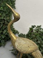 Trana med upphöjd hals — Mässing eller bronsfigur, asiatisk djurkonst, Japan eller Kina, ca 1950–1980. Trana, medelstor, medeltung (4418) - Bild 8