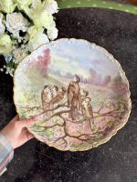 antique french porcelain limoges bird plate songbirds