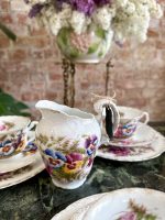 Antīka porcelāna tējas un kafijas servīze 6 personām ar atraitnīšu dekoru (Antique Porcelain Pansy Tea & Coffee Service for 6 Persons) (4075) - Image 8