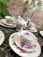 Antīka porcelāna tējas un kafijas servīze 6 personām ar atraitnīšu dekoru (Antique Porcelain Pansy Tea & Coffee Service for 6 Persons) (4075) - Image 4