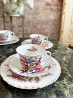 Antīka porcelāna tējas un kafijas servīze 6 personām ar atraitnīšu dekoru (Antique Porcelain Pansy Tea & Coffee Service for 6 Persons) (4075) - Image 10