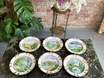 antique hand painted landscape plates