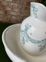 Antīks franču fajansa vannasistabas komplekts: krūze un bļoda — antique ceramic wash basin — 19. gs. beigas (2230) - Image 7