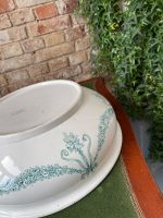 Antīks franču fajansa vannasistabas komplekts: krūze un bļoda — antique ceramic wash basin — 19. gs. beigas (2230) - Image 10
