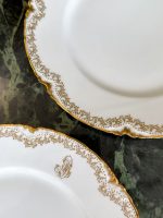 Porcelāna Šķīvji "Limoge" ar Iniciāļiem, Zelta Krāsas Detalizāciju, 6gab (4077) - Image 5