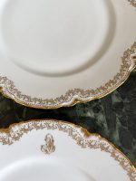 Porcelāna Šķīvji "Limoge" ar Iniciāļiem, Zelta Krāsas Detalizāciju, 6gab (4077) - Image 4