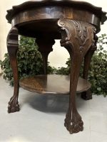 Chippendale Style Wooden Table with Lion Paws, Medium Size, Heavy (4437) - Image 7