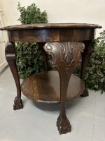 Chippendale Style Wooden Table with Lion Paws, Medium Size, Heavy (4437) - Image 8