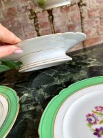 Porcelāna Komplekts ar Ziedu Motīviem - Kūku Šķīvis + 2 Šķīvji (4078) - Image 4