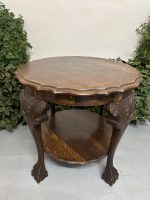 Chippendale Style Wooden Table with Lion Paws, Medium Size, Heavy (4437) - Image 17