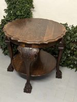 Chippendale Style Wooden Table with Lion Paws, Medium Size, Heavy (4437) - Image 3