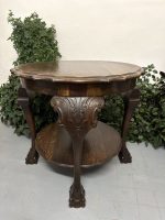 Chippendale Style Wooden Table with Lion Paws, Medium Size, Heavy (4437) - Image 4