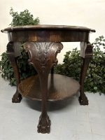 Chippendale Style Wooden Table with Lion Paws, Medium Size, Heavy (4437) - Image 5