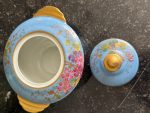 Antique French Limoges Porcelain Sugar Bowl with Floral Painting and Gilding (6716) - Image 8