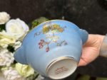 Antique French Limoges Porcelain Sugar Bowl with Floral Painting and Gilding (6716) - Image 9