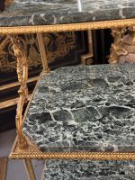 Trīsstāvīgs galds ar zaļu marmoru — Neoklasicisma stilā (Three Tier Marble Side Table) (7025) - Image 10